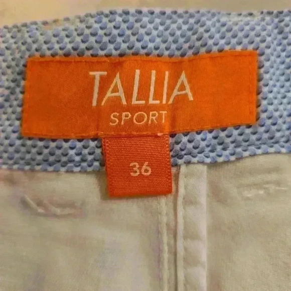 Talia Mens Palm Tree Shorts Cotton White Blue Pink Size 36 - Picture 5 of 7